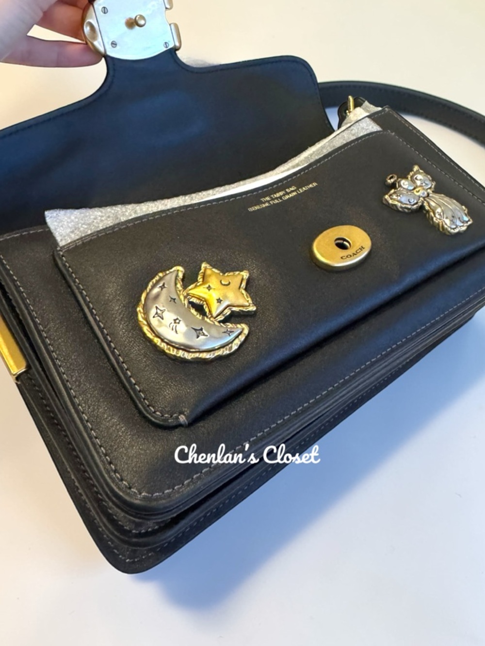 NWT Coach Tabby Shoulder Bag 26 with Pins Black Leather - Picture 12 of 15